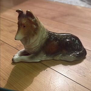 Ceramic Collie Dog Figurine vintage Japan